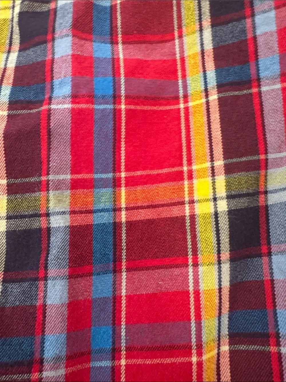 Boys size L (12/14). Cherokee Red and Blue Plaid Button-Up Long Sleeve Shirt